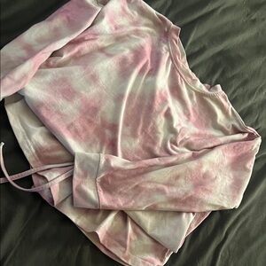 Pink and White Tie-Dye Sweatshirt